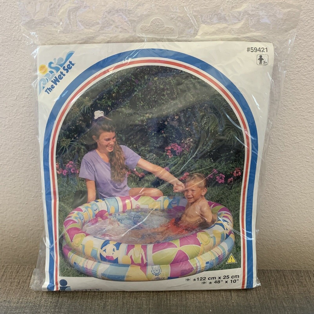 Vintage Wet‎ Set Intex 59421 Riviera Inflatable 2 Ring Inflatable Pool NOS 48x10